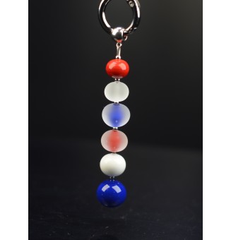 collier "bleu blanc rouge" avec pendentif interchangeable 70+5 cm