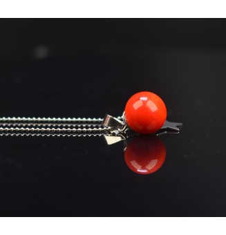 collier étoile 45 + 3 cm "orange" perles de verre filé au chalumeau