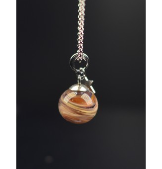 collier étoile 42 +3 cm "melange aléatoire marron brun" perles de verre filé au chalumeau