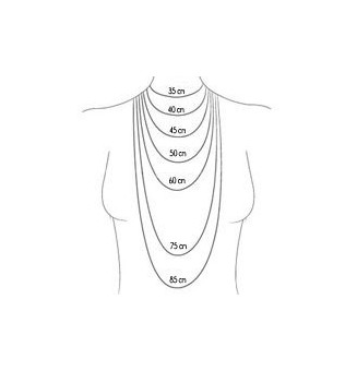 collier " BLEU clair" avec perles de verre, acier inoxydable 73 cm