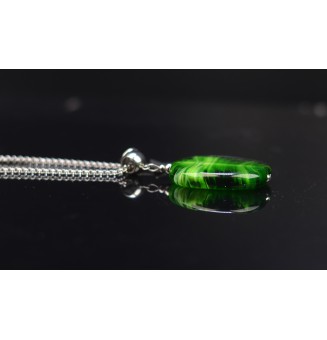 collier "vert rosetta", avec perles de verre 42 cm+5