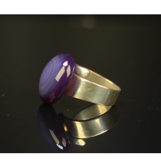 cabochon "violet" pour bague ou collier interchangeable en verre  (sans le support )