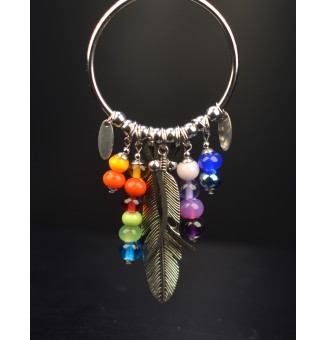 collier avec perles de verre MULTICOLORE 70 cm Bijoux artisanaux