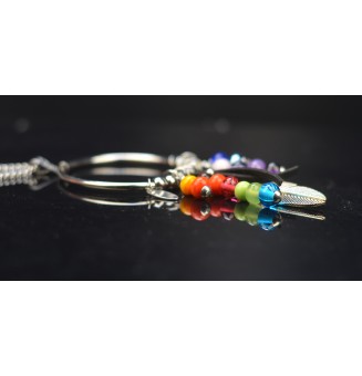 collier avec perles de verre MULTICOLORE 70 cm Bijoux artisanaux