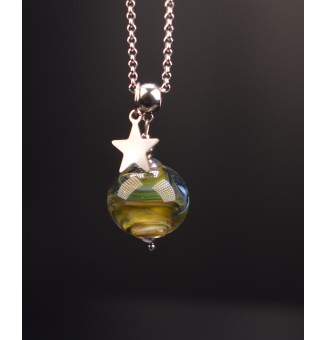 collier  72 + 3 cm "mélange de couleurs" perles de verre filé au chalumeau