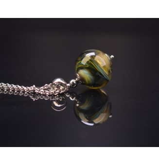 collier  72 + 3 cm "mélange de couleurs" perles de verre filé au chalumeau