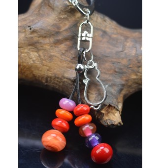 bijou de sac multicolore ( ou porte clés) perles de verre