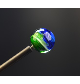 Perle à visser "vert bleu" pour collier ou tout support m2.5 (support non fourni)