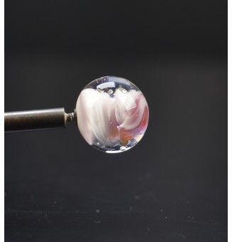 Perle à visser "blanc rose" pour collier ou tout support m2.5 (support non fourni)