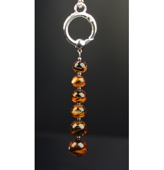 collier "noir et caramel" avec pendentif interchangeable 70+5 cm