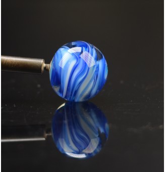 Perle à visser "bleue" pour collier ou tout support m2.5 (support non fourni)