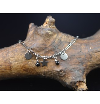 Bracelet de cheville avec perles de verre noires - Bracelet de Cheville "Élégance Estivale"