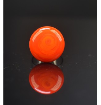 Bague en Verre orange vif réglable- en Acier Inoxydable - bijou artisanal