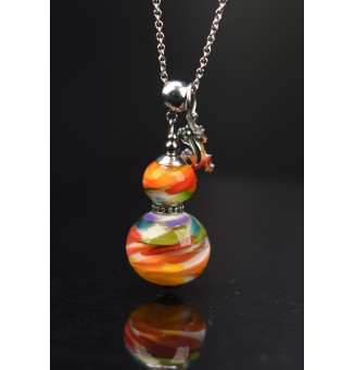 collier MULTICOLORE en perles de verre filé au chalumeau - collier artisanal