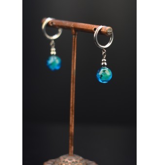 boucles d'oreilles bleu...