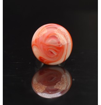 Bague en Verre filé artisanal , rose rouge- en Acier Inoxydable - bijou artisanal