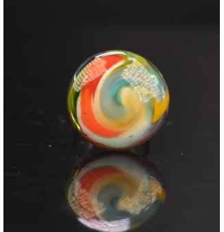 Bague en Verre Filé au Chalumeau "multicolore"  - acier INOXYDABLE