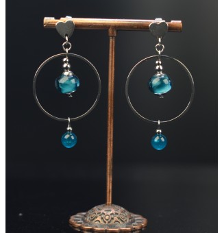 Boucles d'oreilles "bleu...