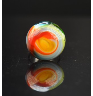 Bague en Verre Filé au Chalumeau "multicolore"  - acier INOXYDABLE