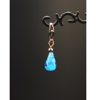 Charm en Acier Inoxydable avec Perle de Verre Filé - pour bracelet ou collier