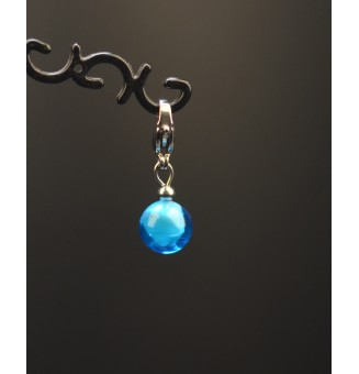 Charm en Acier Inoxydable avec Perle de Verre Filé - pour bracelet ou collier