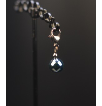 Charm en Acier Inoxydable avec Perle de Verre Filé - pour bracelet ou collier