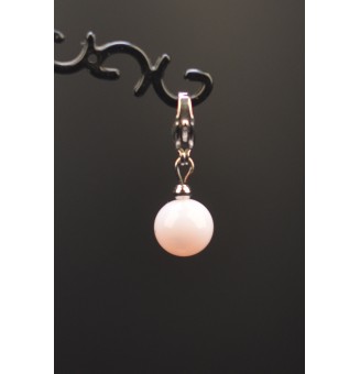 Charm en Acier Inoxydable avec Perle de Verre Filé - pour bracelet ou collier