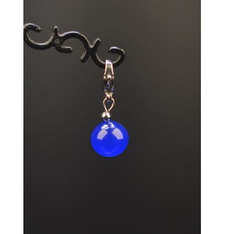 Charm en Acier Inoxydable avec Perle de Verre Filé - pour bracelet ou collier