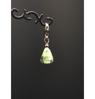 Charm en Acier Inoxydable avec Perle de Verre Filé - pour bracelet ou collier