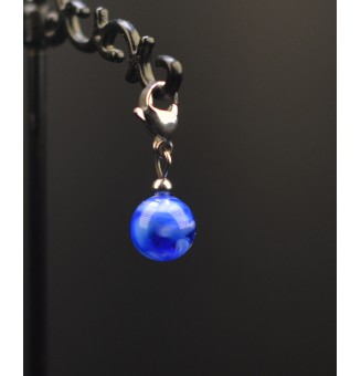 Charm en Acier Inoxydable avec Perle de Verre Filé - pour bracelet ou collier