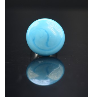 Bague en Verre Filé au Chalumeau "turquoise opale"  - acier INOXYDABLE