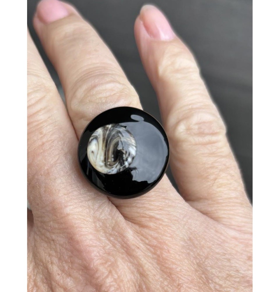 Bague En Verre De Murano - Neuf Sans Emballage - Élégante - Made In Italy