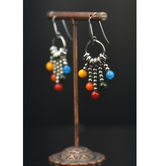 Boucles d’Oreilles en Verre Multicolore - Élégance - par Liloo Créations