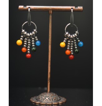 Boucles d’Oreilles en Verre Multicolore - Élégance - par Liloo Créations