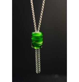 Collier Long Épuré avec Perle VERT ROSETTA en Verre Filé – Liloo Créations  74 cm