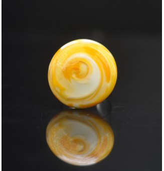 Bague en Verre Filé au Chalumeau "soleil" JAUNE - acier INOXYDABLE