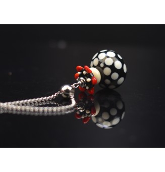 collier 70+3 cm "girly " perles de verre filé au chalumeau