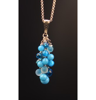 Collier "Grappe BLEU" en...