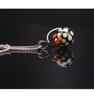 Collier Lune Évolutif avec Perle Interchangeable en Verre Filé – acier inoxydable - Liloo Créations