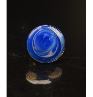 Bague en Verre Filé au Chalumeau "bleue"  - acier INOXYDABLE