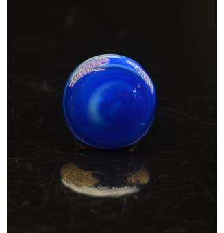 Bague en Verre Filé au Chalumeau "bleue"  - acier INOXYDABLE