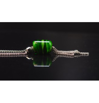 Collier Long Épuré avec Perle VERT ROSETTA en Verre Filé – Liloo Créations  74 cm