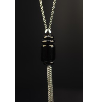 Collier Long Épuré avec PerleS NOIRES en Verre Filé – Liloo Créations