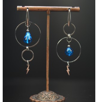 Boucles d’Oreilles en Verre turquoise - Élégance - par Liloo Créations