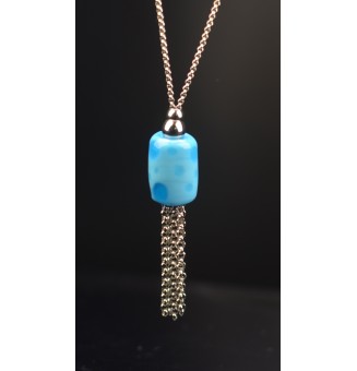 Collier Épuré avec PerleS en Verre Filé "turuqoise opale" – Liloo Créations