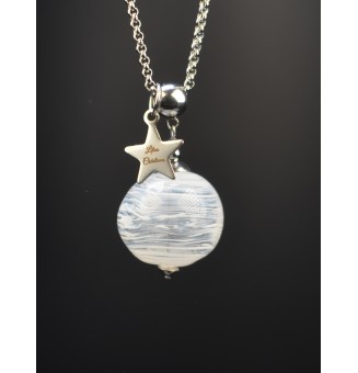 Collier en Perle de Verre Filé Creuse Blanche et Translucide - Bijou Unique Liloo Créations