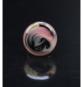 Bague en Verre noir et rose...