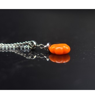 Collier Trèfle en Verre - Élégance et Artisanat Unique - Orange