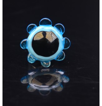 Bague Fleur en Verre noir...