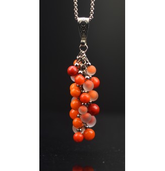 Collier "Grappe Orange...